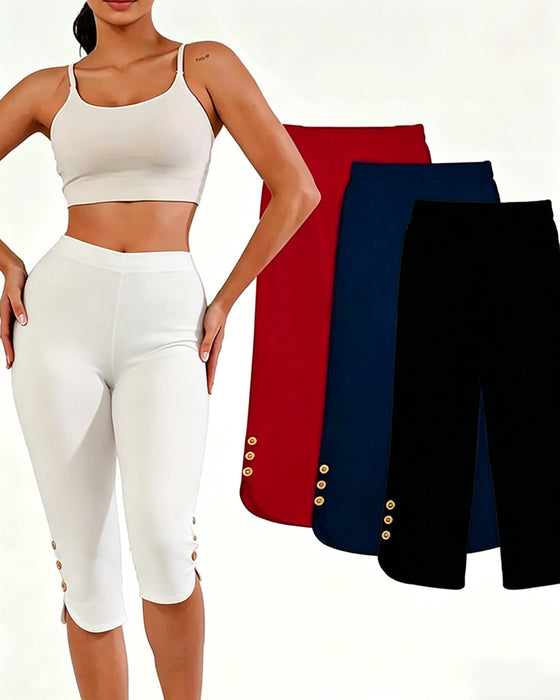 Leggings Enfärgad Slim-Fit Kapad