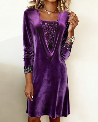 Klänning Elegant Paljett Lapptäcke