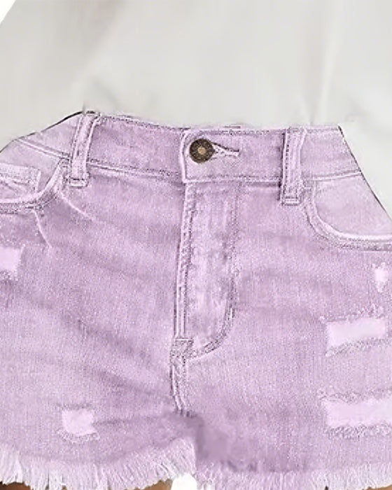 Shorts Rå Fåll Denim
