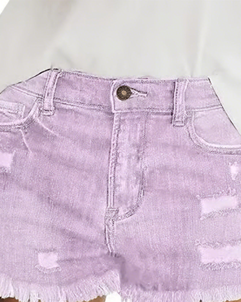 Shorts Rå Fåll Denim