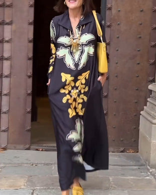 Modeklänning med lapeltryck