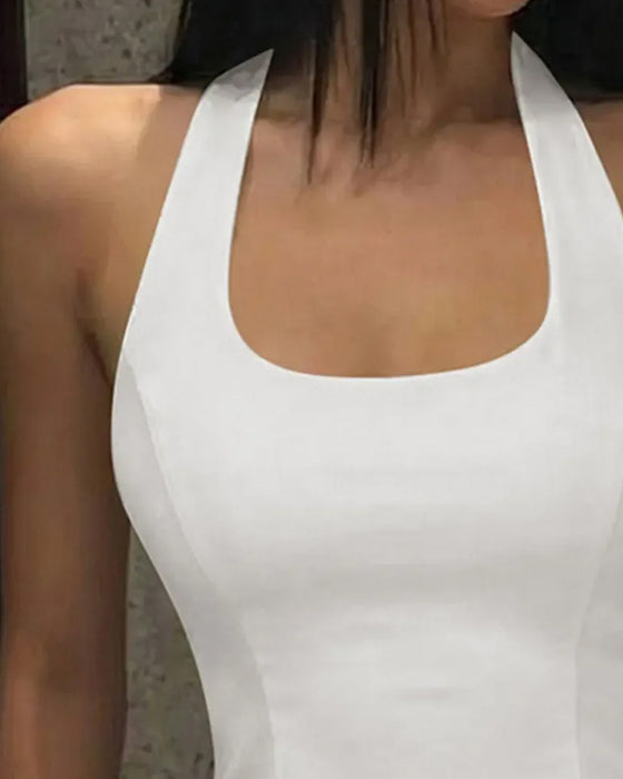 Tank Tops Halsringning Fyrkantig Hals Chic