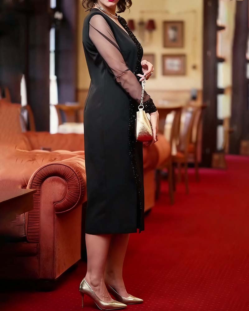 Modig Enfärgad Rak Klänning