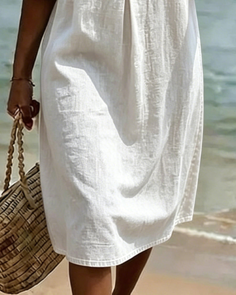 Klänning Lotus Blad Ärmar Jeans