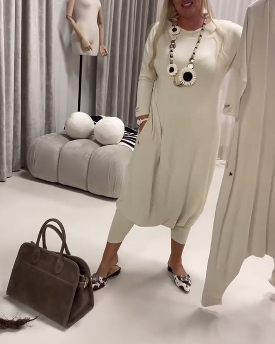 Jumpsuit Enfärgad Långärmad Avslappnad