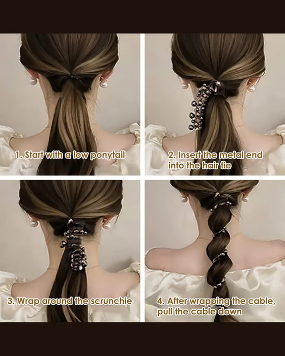 Ingen Skada Mjuk Elastisk Spiralförband För Hår