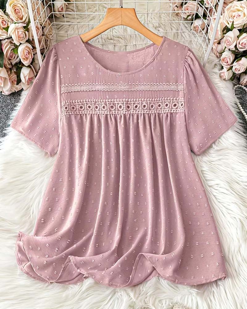 Blus Rundhalsad Mode Casual