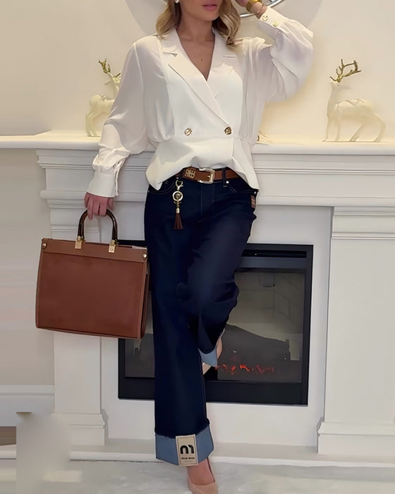 Topp Enfärgad Elegant Kostymkrage