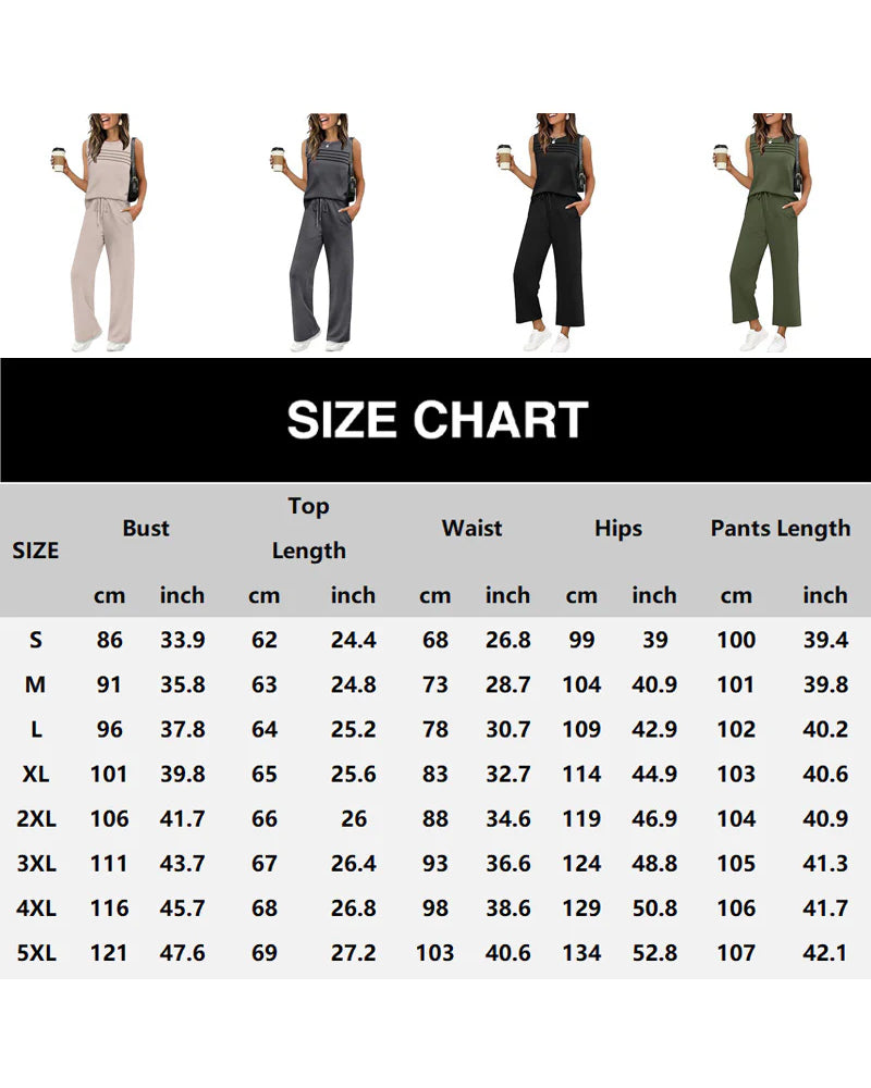 Tvådelad Set Veckad Väst Topp