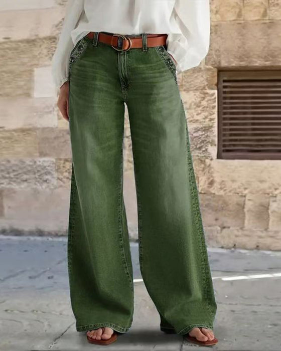 Jeans Multi-Knapp Tvättad Lös