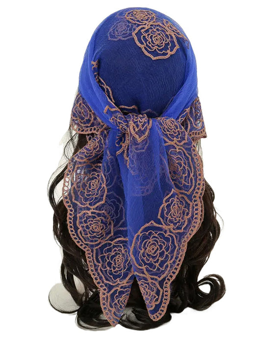 Blommig Nätmaskor Scallop Design Bandana