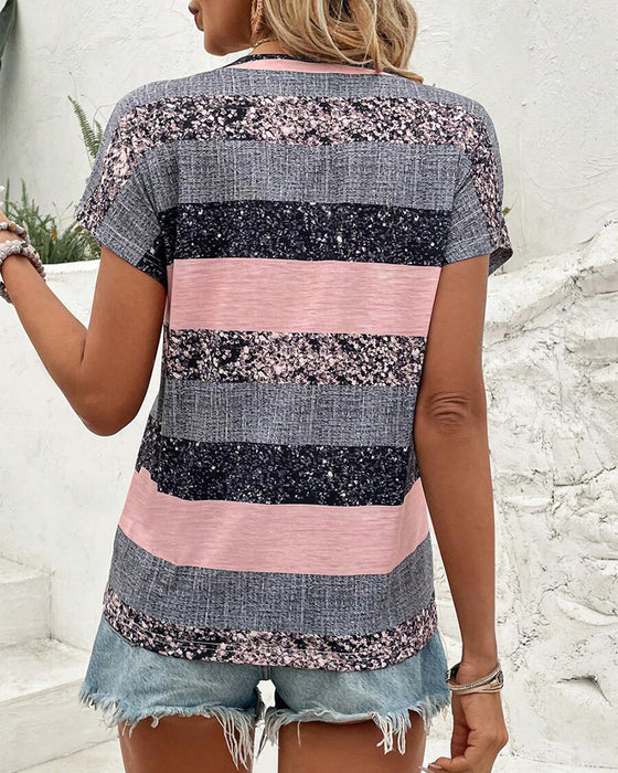 T-shirt V-ringad Kortärmad