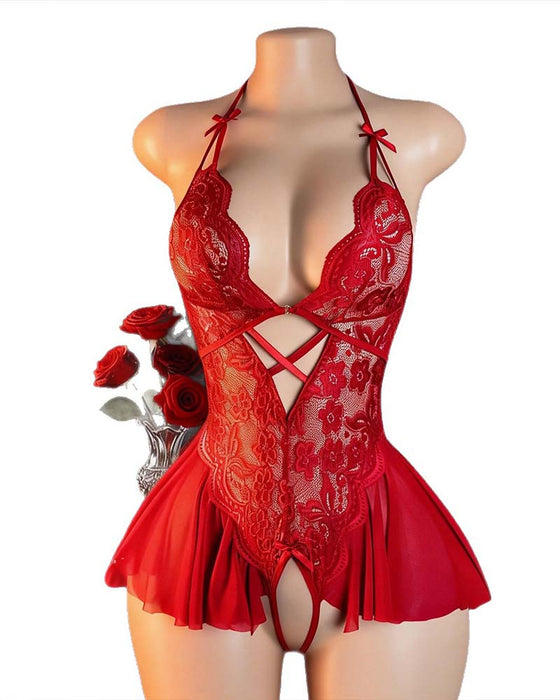 Sexig Lingerie Enfärgad Korsade Remmar