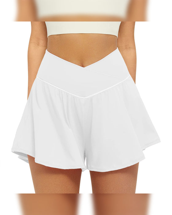 Shorts Med Hög Midja Enfärgad