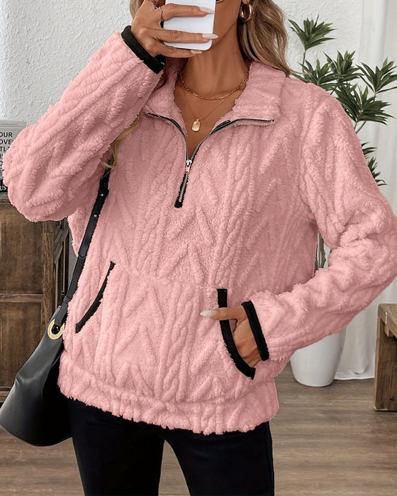 Sweatshirt Revers Framdragsknäpp Flosig