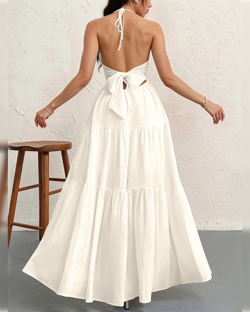 Klänning Mode Solid Halter