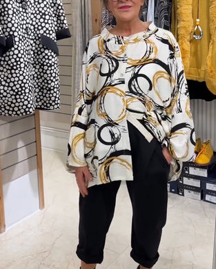 Skjorta Ståkrage Knapp Unik Tryck