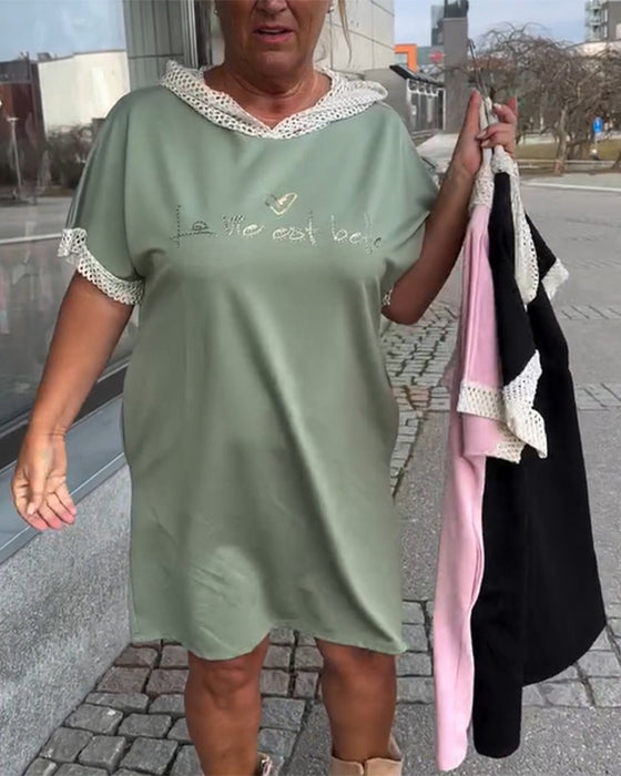 Klänning Avslappnad Lös Med Huva