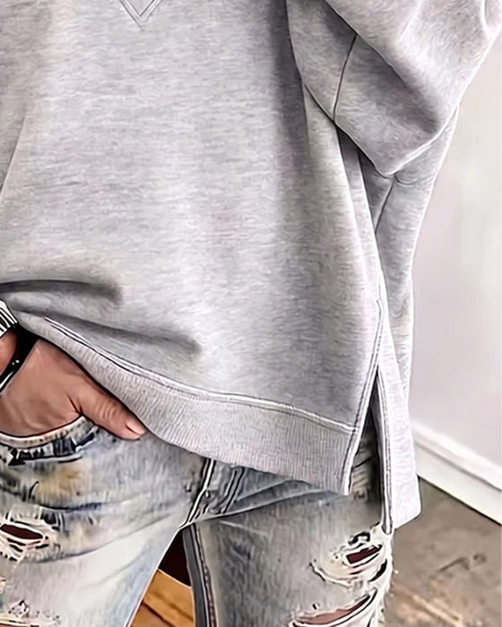 Sweatshirt V-Hals Bar Axel Asymmetrisk Slits