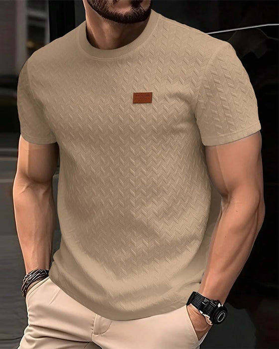 T-Shirt Herr Jacquard Kort Ärm