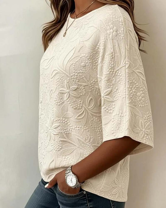 Blus Dam Casual Blommig