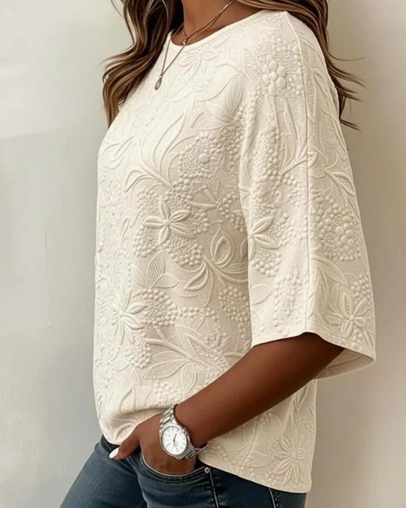 Blus Dam Casual Blommig