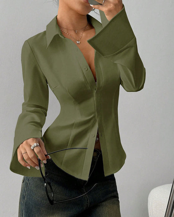 Elegant Slim-Fit Damskjorta