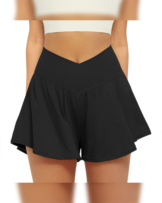 Shorts Med Hög Midja Enfärgad
