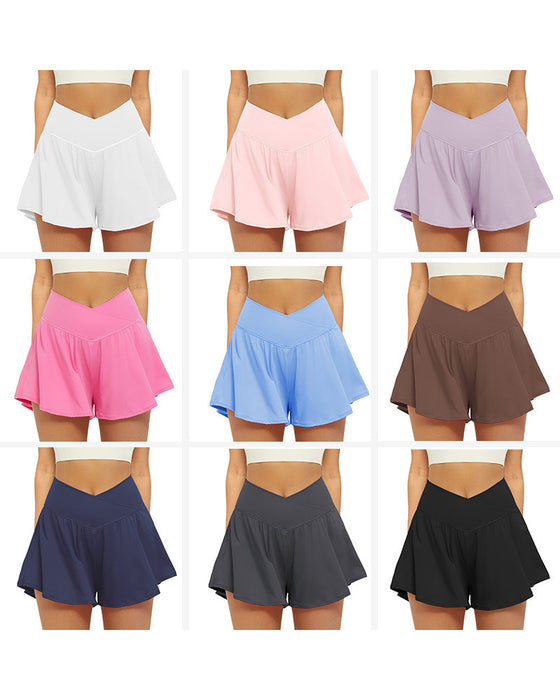 Shorts Med Hög Midja Enfärgad