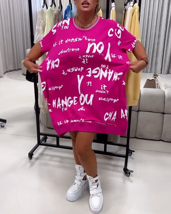 Klänning Löst Bokstavstryck