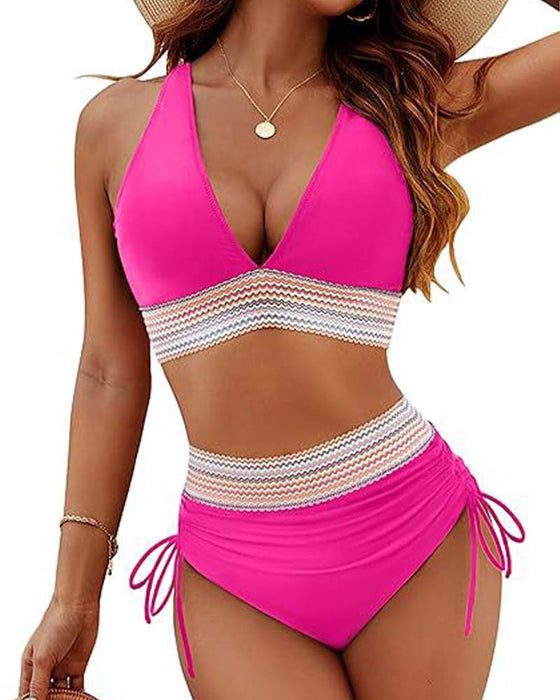 Semester Bikini V-Hals Med Snörning