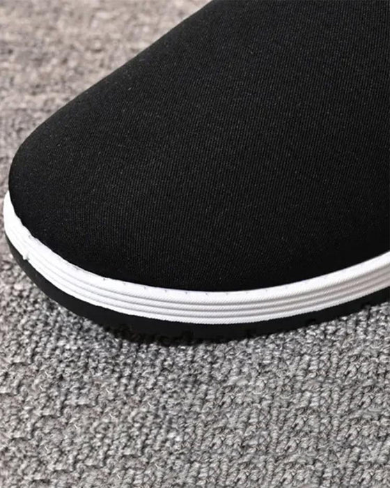 Skor I Bomull Med Supervarmt Foder I Fuskpäls Och Halkfri Sula För Herr