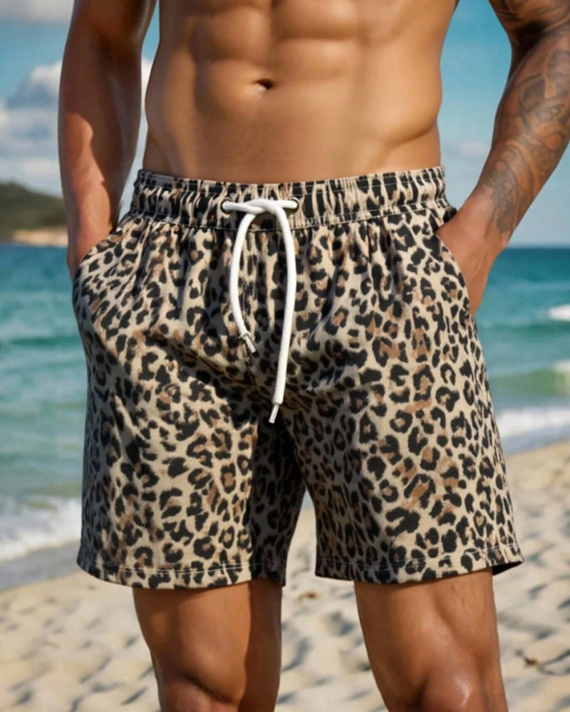 Herr Shorts Leopardprint Strand