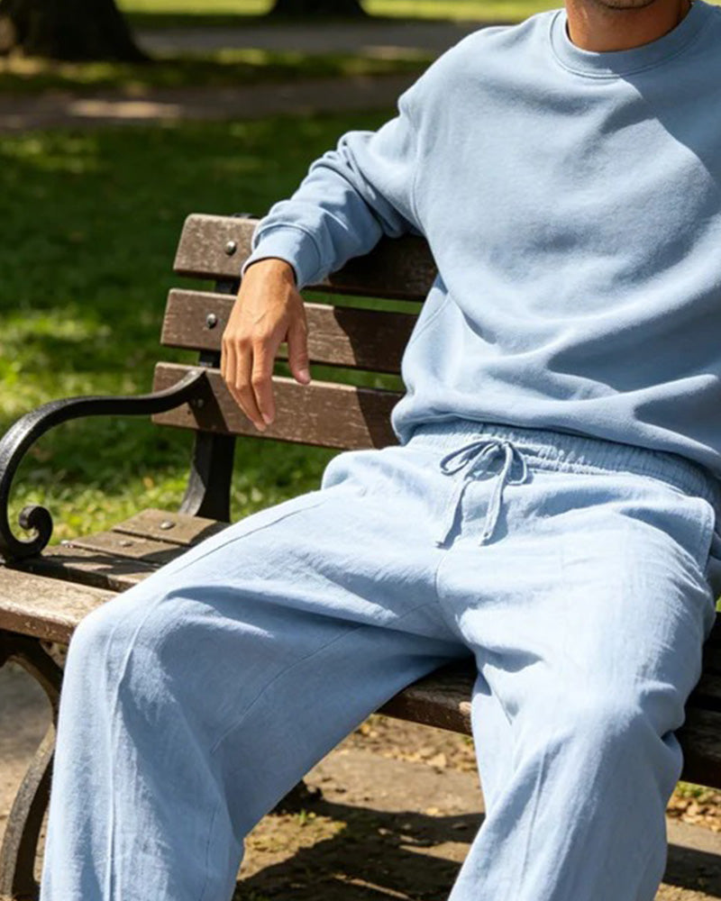 Byxor Herr Avslappnad Raka Ben Strand