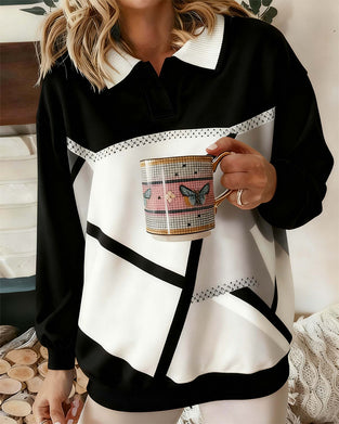 Långärmad sweatshirt med avslappnad tryck