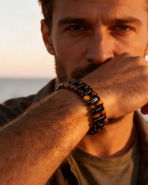 Naturlig Tigeröga Sten Armband