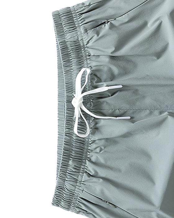 Shorts Män Elastisk Midja Ficka Snabbtorkande Is-Silke Sport