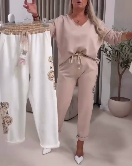 Kostym Långärmad V-ringad Fritidströja