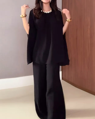 Mässing Lös Blus Med Pärlbroderi