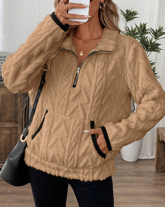 Sweatshirt Revers Framdragsknäpp Flosig