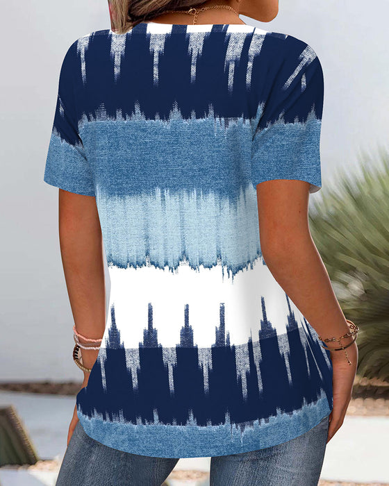 T-Shirt Casual Kontrasttryck