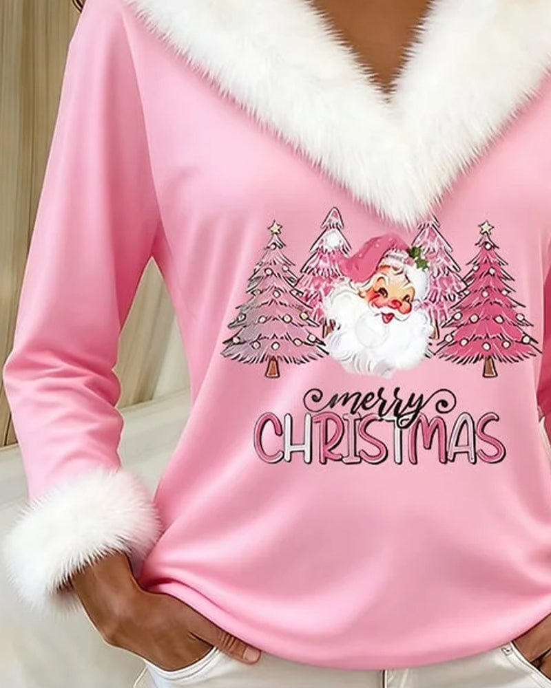 Topp Med Stor Pälskrage Och Tryck