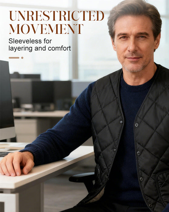 Herr Väst Casual Quiltad Termofodrad