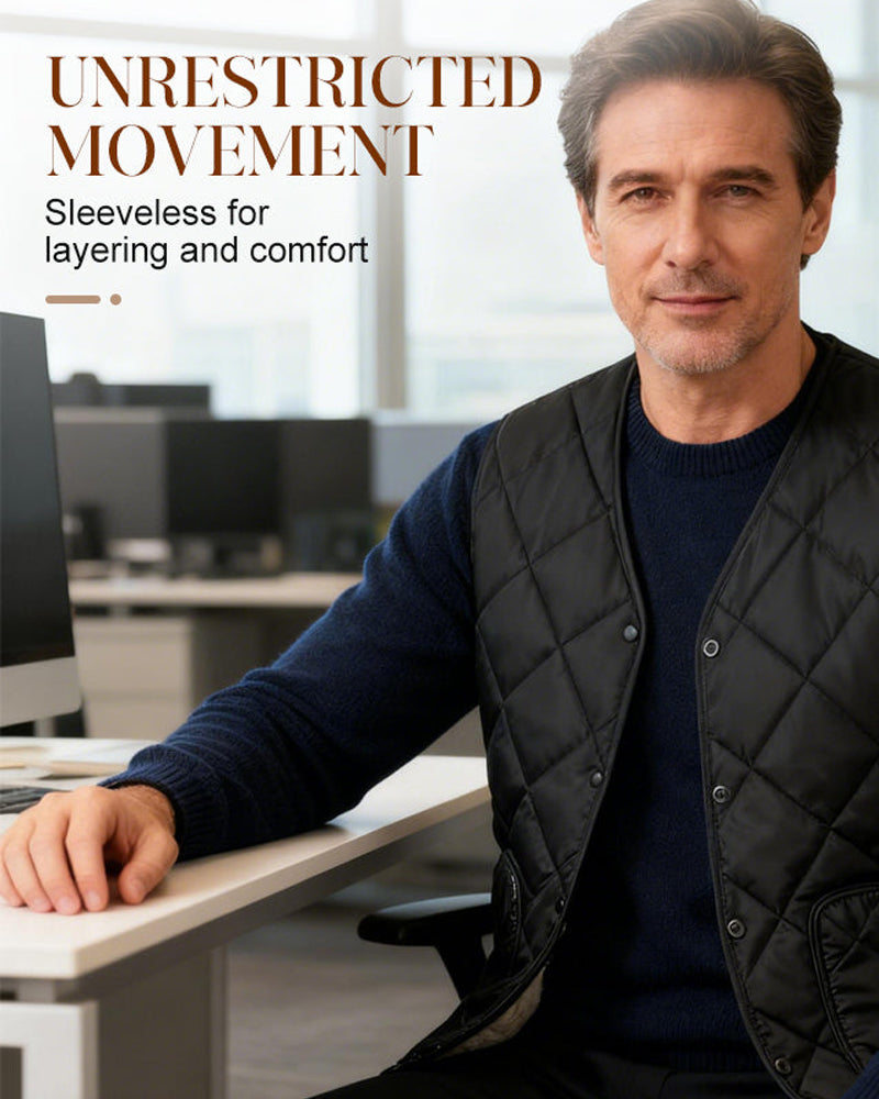 Herr Väst Casual Quiltad Termofodrad