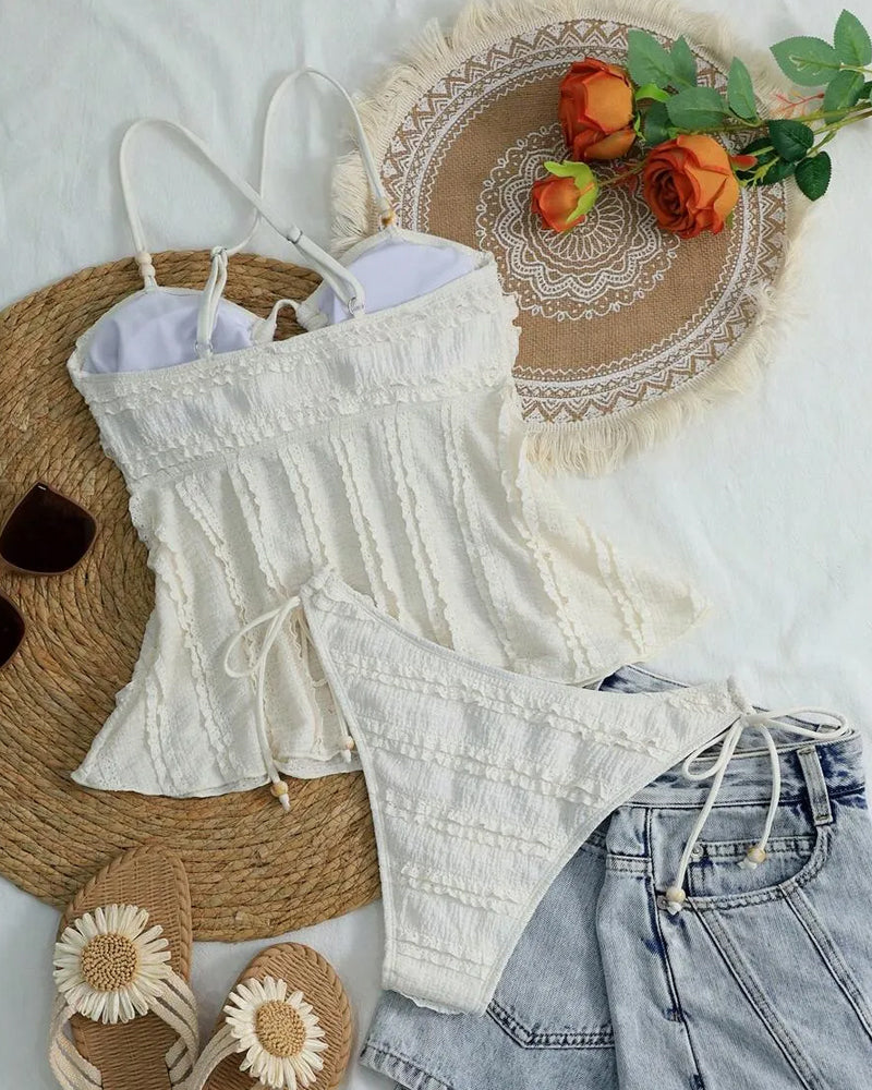 Tankini Texturerad Med Remmar