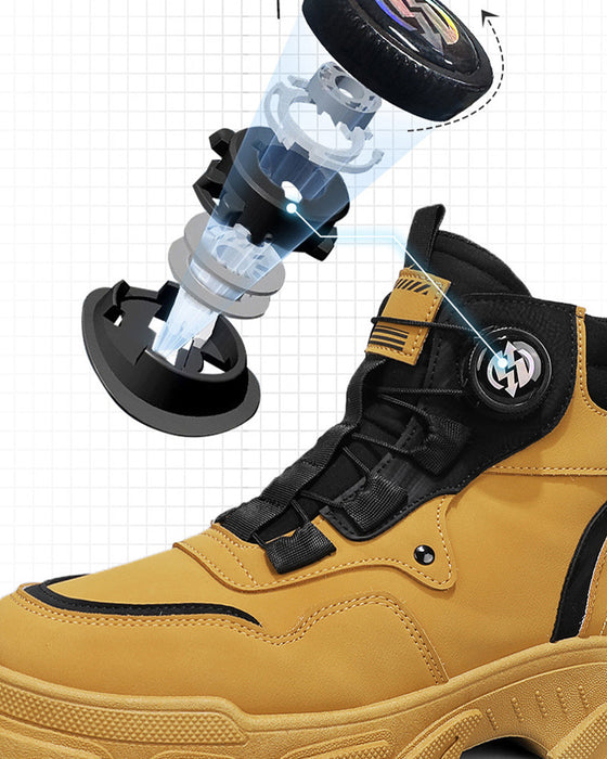 Skor Herrars Utomhus Svängbar Spänne Arbete 🔄👞 – Vattentåliga 💦, Halkskydds 🚶‍♂️, Bekväma , Andningsbara 🌬️