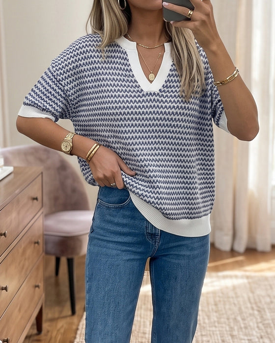 Pullover V-Hals Trendig Casual