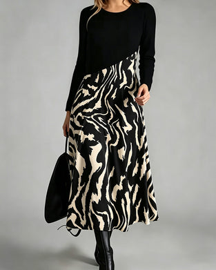 Klädning Patchwork Zebra Lång Ärm