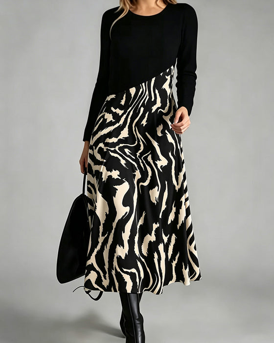 Klädning Patchwork Zebra Lång Ärm