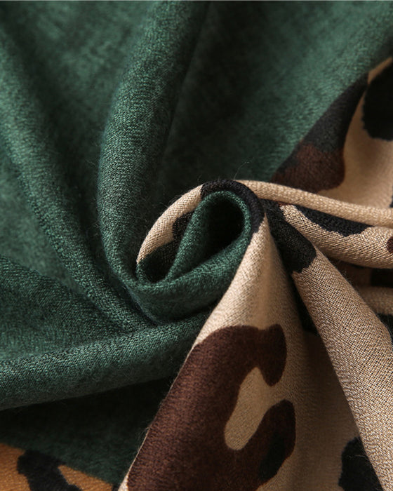 Dam Halsduk Leopard Lapptäcke Print Fransar Schal